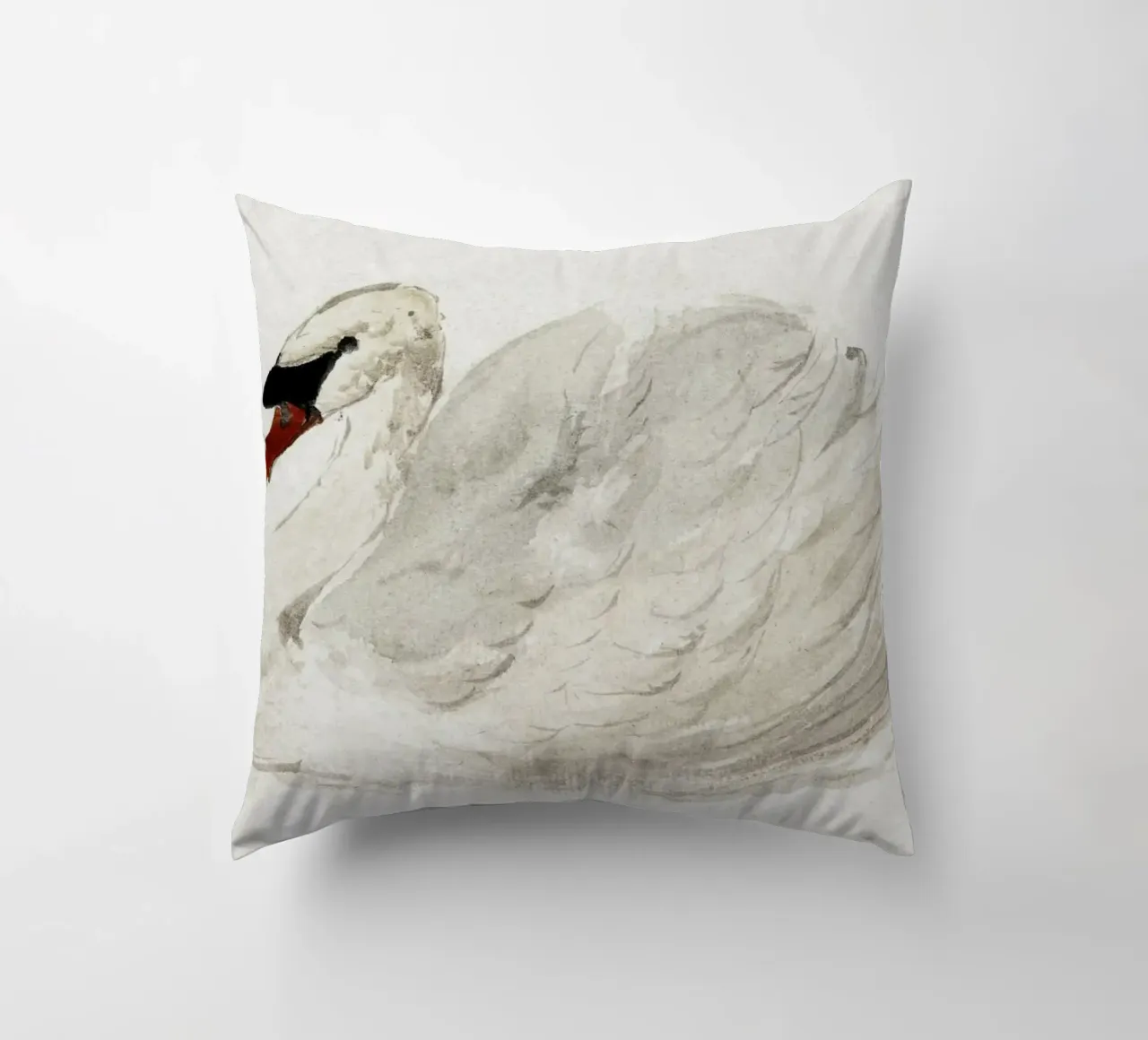 Cygne gracieux aquarelle classique faune et flore Print coussin de NorwesClub