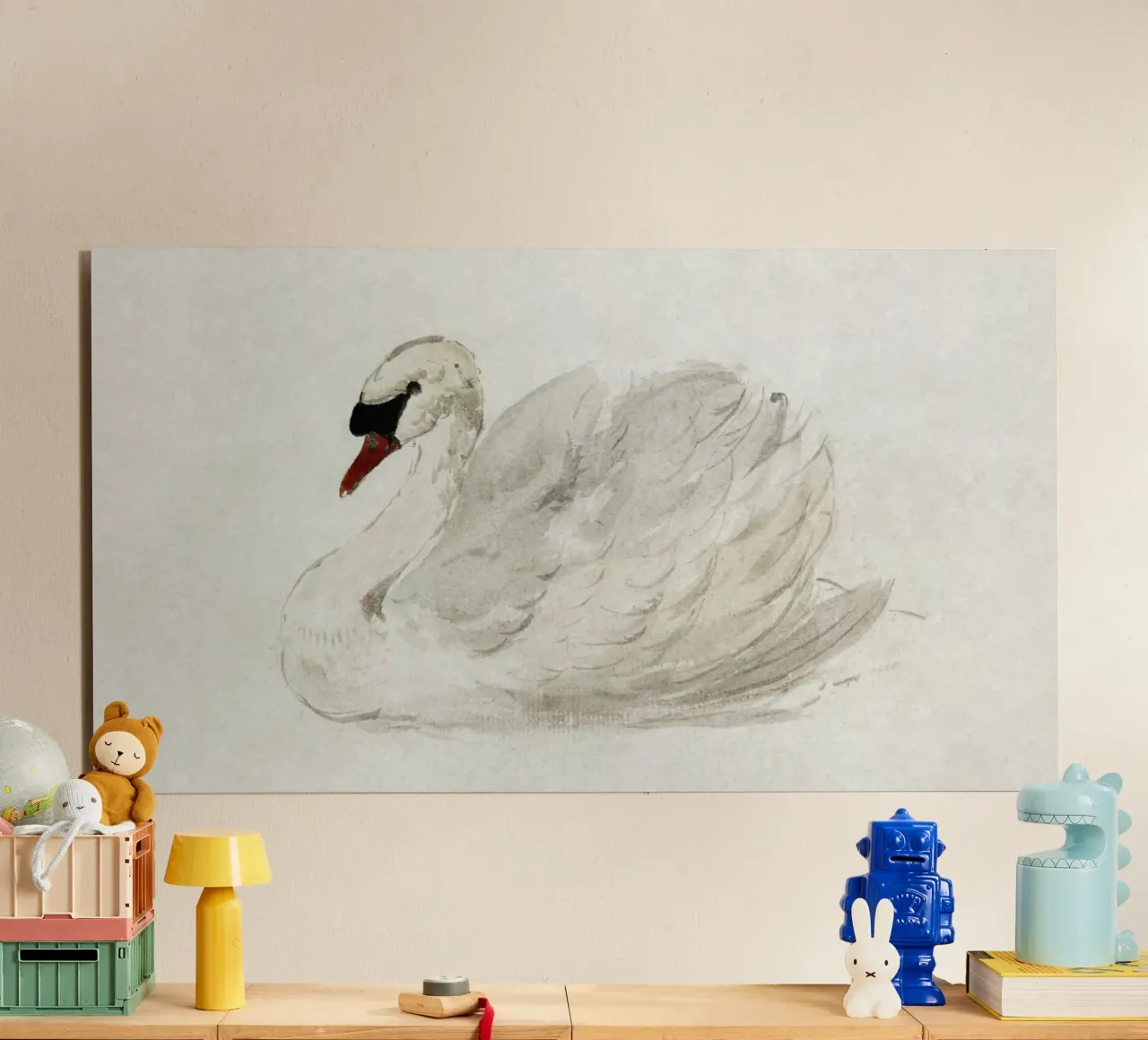 Cygne gracieux aquarelle classique faune et flore Print alu dibond de NorwesClub