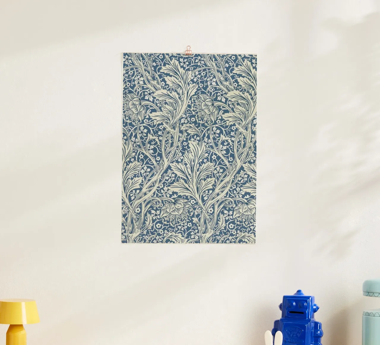 William Morris: Blau-weißes botanisches Kunsthandwerkspatent Poster von NorwesClub