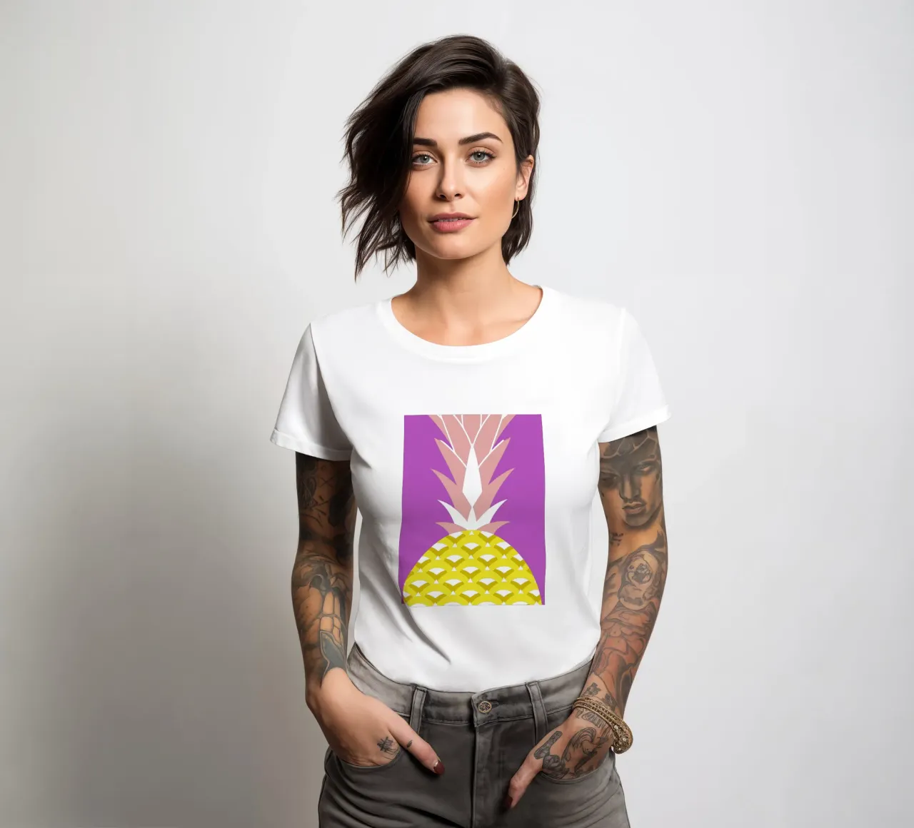 Pineapple women's fitted t-shirt by LOOK DIFFERENT
