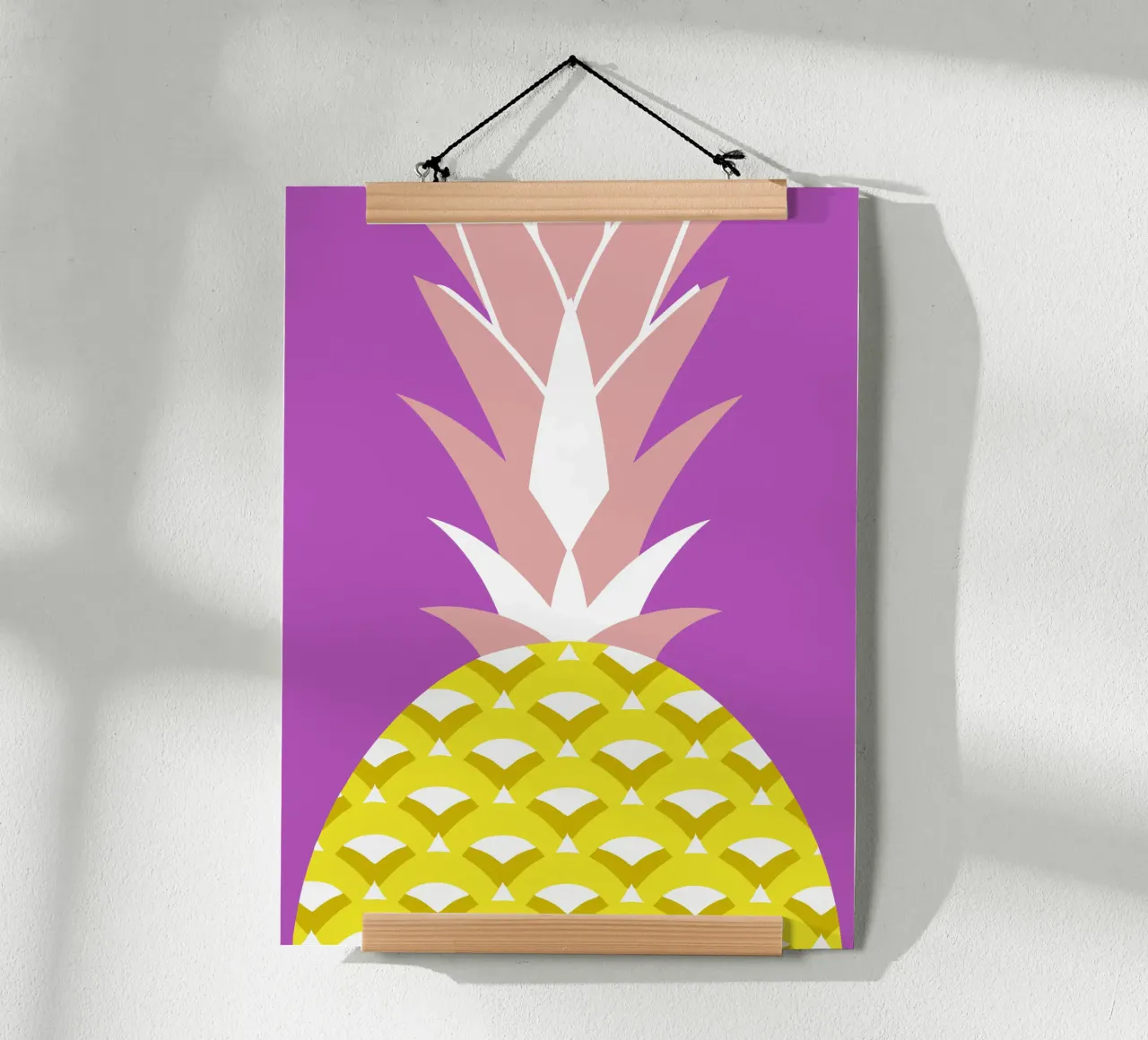 Ananas poster con telaio in alluminio da LOOK DIFFERENT
