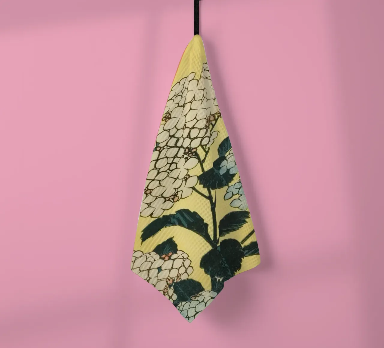 Ukiyo-e japonés: Hydrangea & Swallow Nature Art Print paño de cocina de NorwesClub