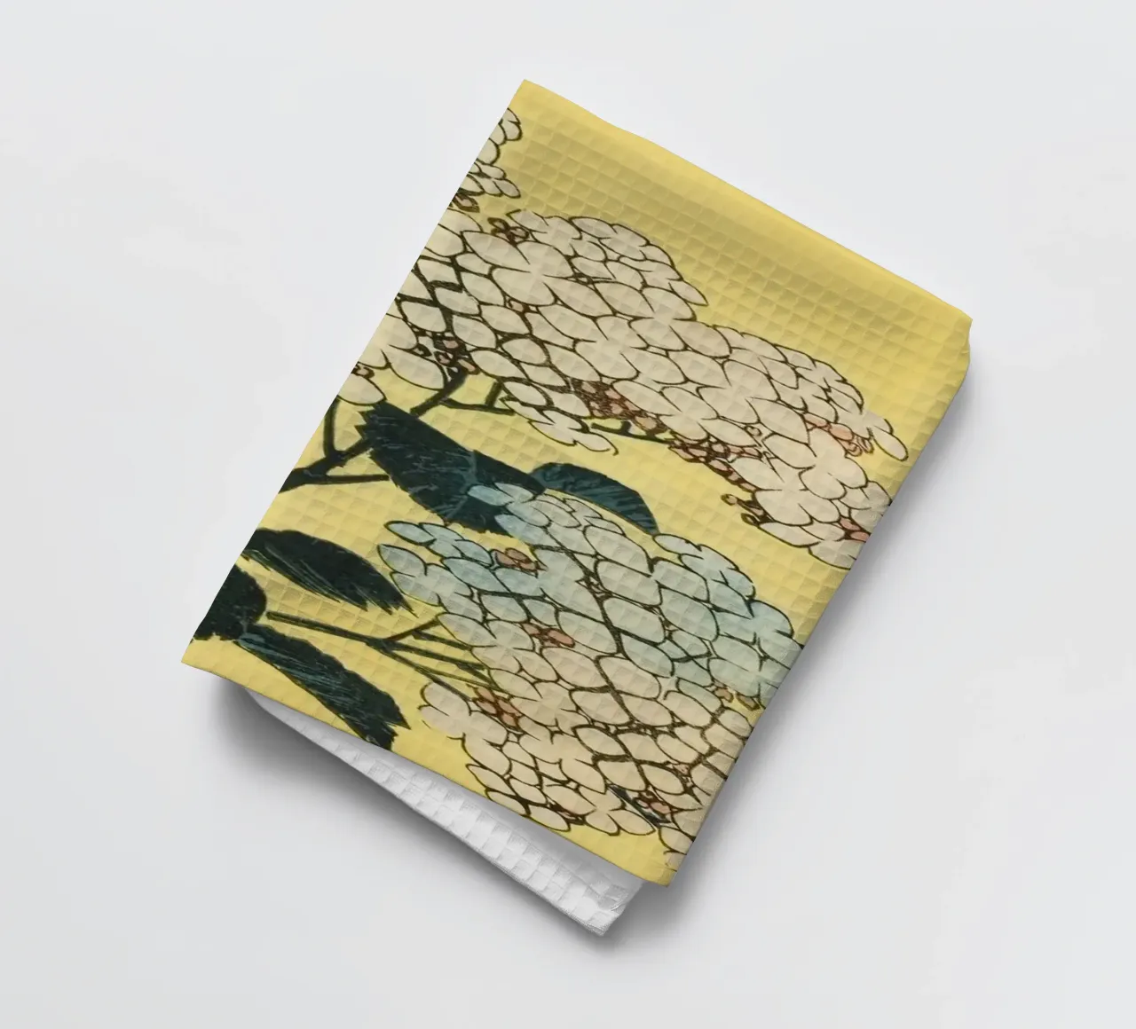 Ukiyo-e japonés: Hydrangea & Swallow Nature Art Print paño de cocina de NorwesClub