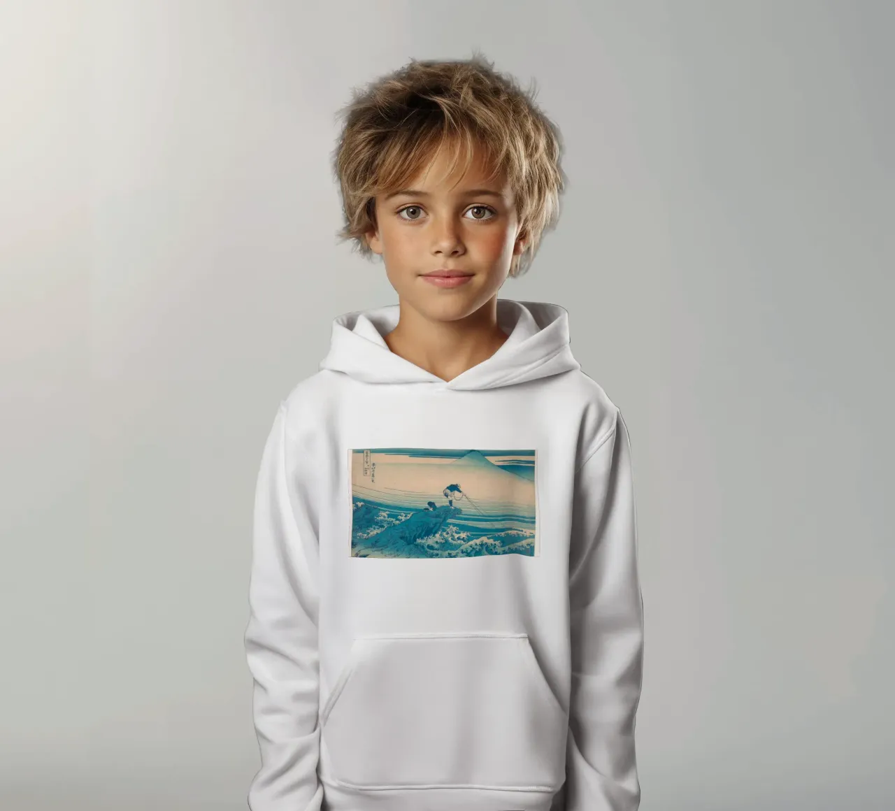Kajikazawa di Hokusai a Kai: Fuji e mari agitati - Trending Uk felpa bambino con cappuccio da NorwesClub