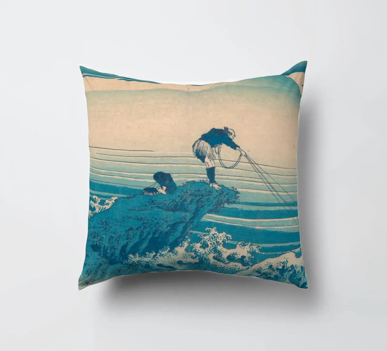 Kajikazawa di Hokusai a Kai: Fuji e mari agitati - Trending Uk cuscino da NorwesClub
