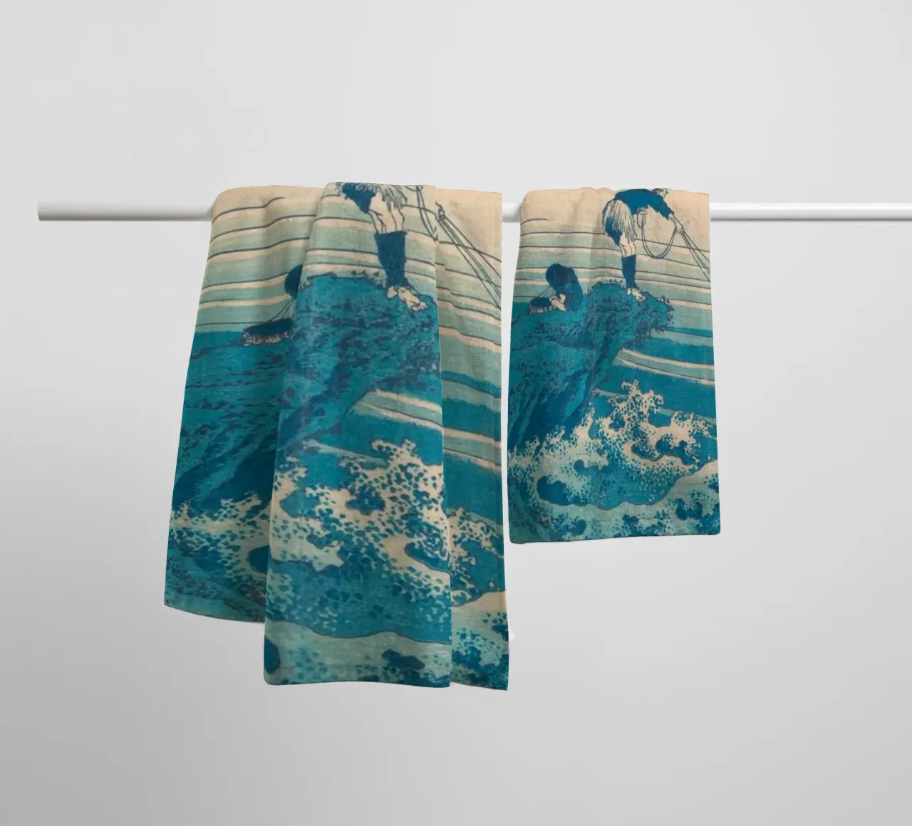 Kajikazawa di Hokusai a Kai: Fuji e mari agitati - Trending Uk asciugamano da bagno da NorwesClub