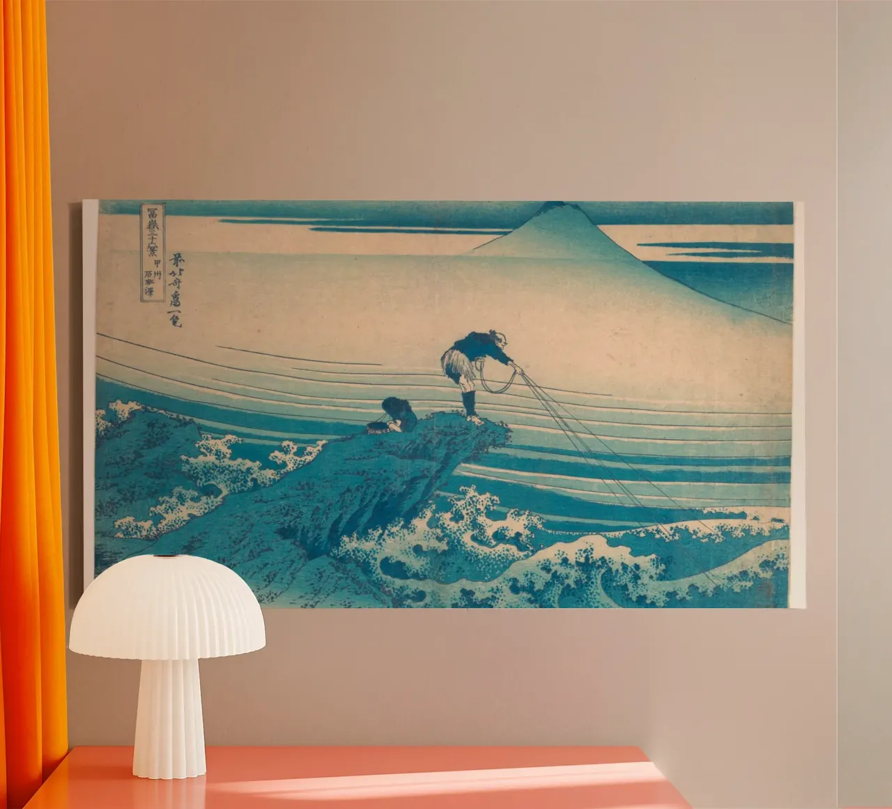 Kajikazawa di Hokusai a Kai: Fuji e mari agitati - Trending Uk tela da NorwesClub