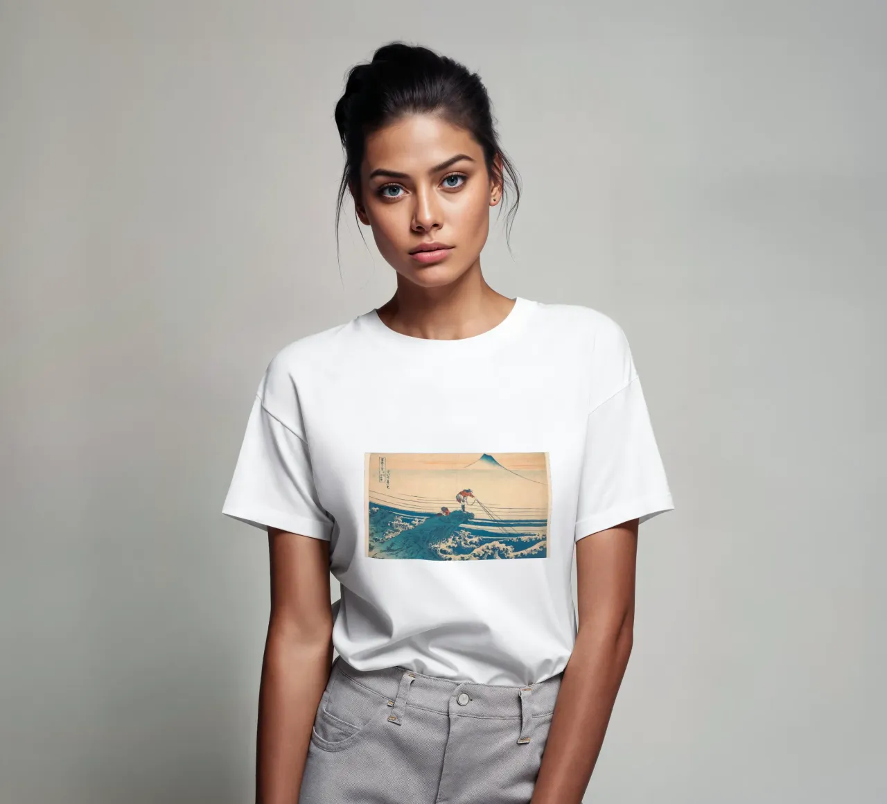Kajikazawa in Kai" di Hokusai: Fuji e pescatori - L'icona di Uki t-shirt da NorwesClub