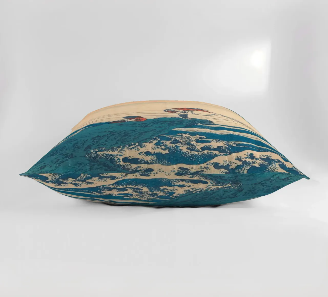 Kajikazawa in Kai" di Hokusai: Fuji e pescatori - L'icona di Uki cuscino da NorwesClub