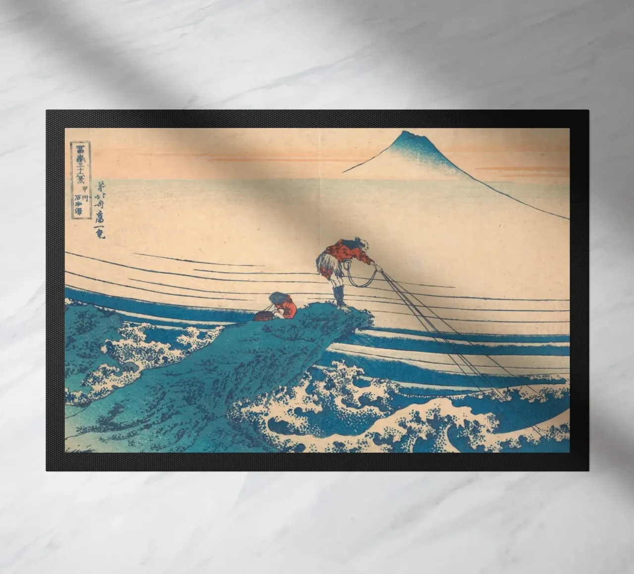 Kajikazawa in Kai" di Hokusai: Fuji e pescatori - L'icona di Uki zerbino da NorwesClub