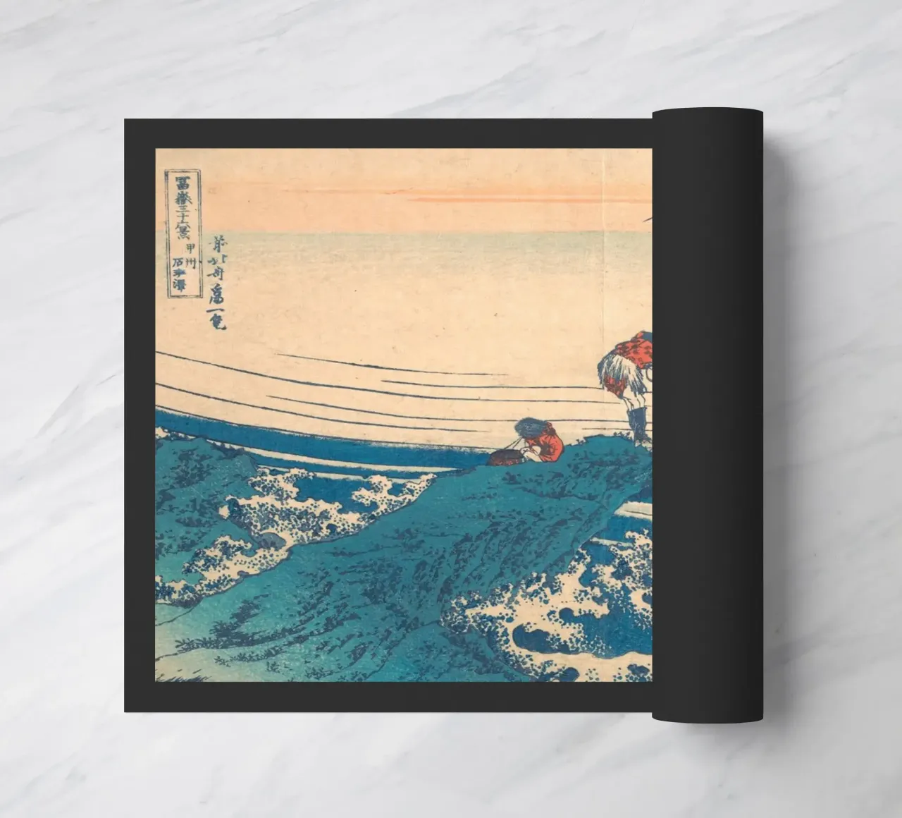 Kajikazawa in Kai" di Hokusai: Fuji e pescatori - L'icona di Uki zerbino da NorwesClub