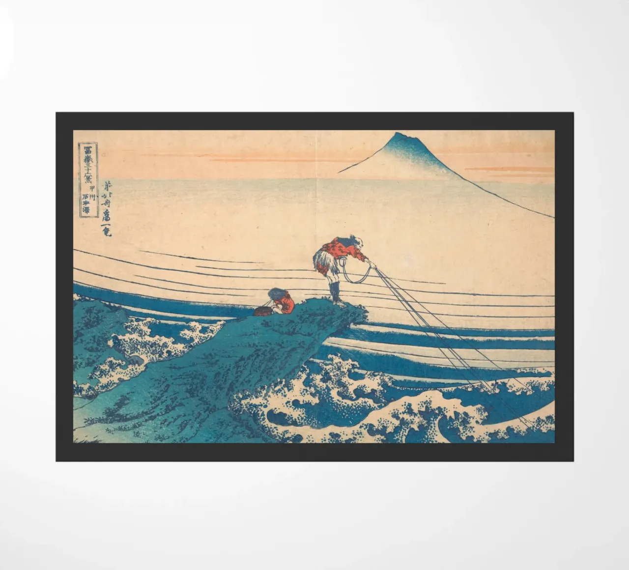 Kajikazawa in Kai" di Hokusai: Fuji e pescatori - L'icona di Uki zerbino da NorwesClub