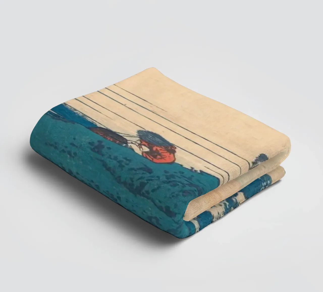 Kajikazawa in Kai" di Hokusai: Fuji e pescatori - L'icona di Uki asciugamano da bagno da NorwesClub