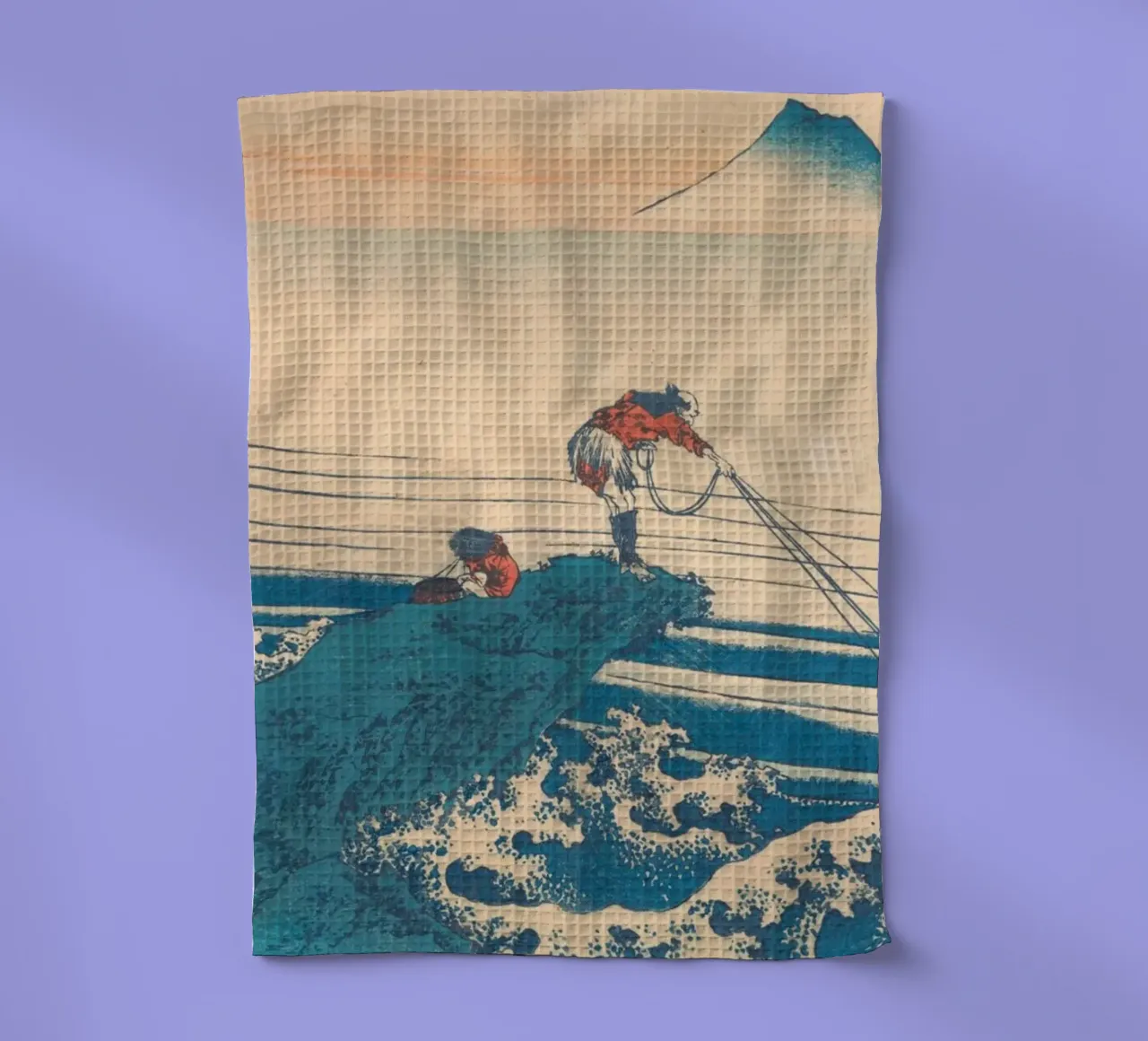 Kajikazawa in Kai" di Hokusai: Fuji e pescatori - L'icona di Uki canovaccio da cucina da NorwesClub