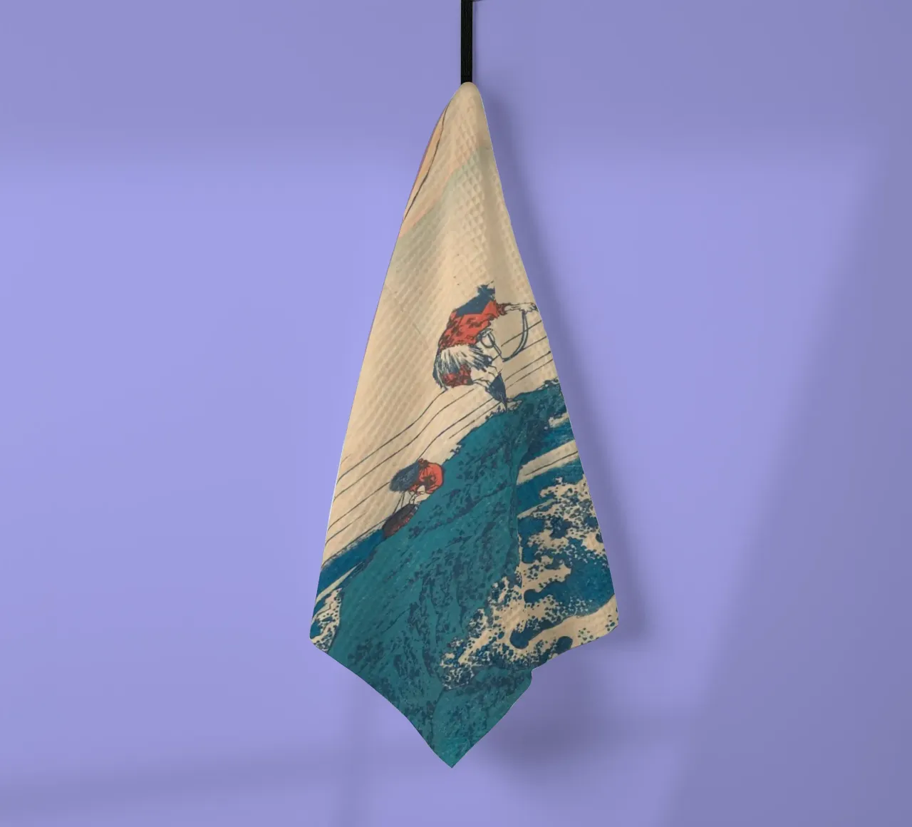 Kajikazawa in Kai" di Hokusai: Fuji e pescatori - L'icona di Uki canovaccio da cucina da NorwesClub