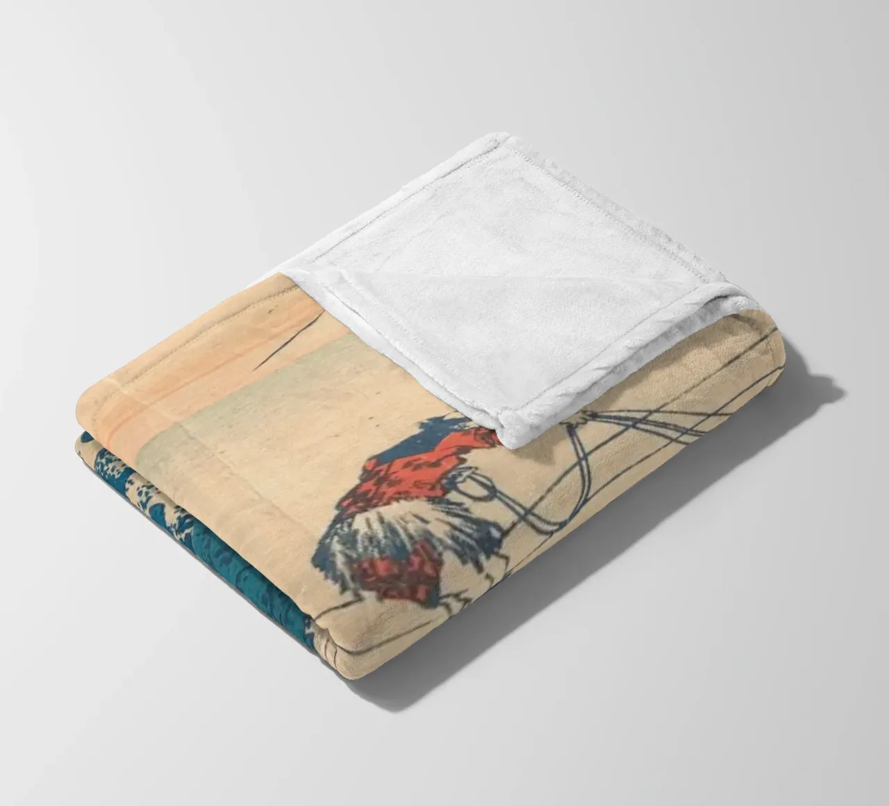 Kajikazawa in Kai" di Hokusai: Fuji e pescatori - L'icona di Uki coperta in pile da NorwesClub