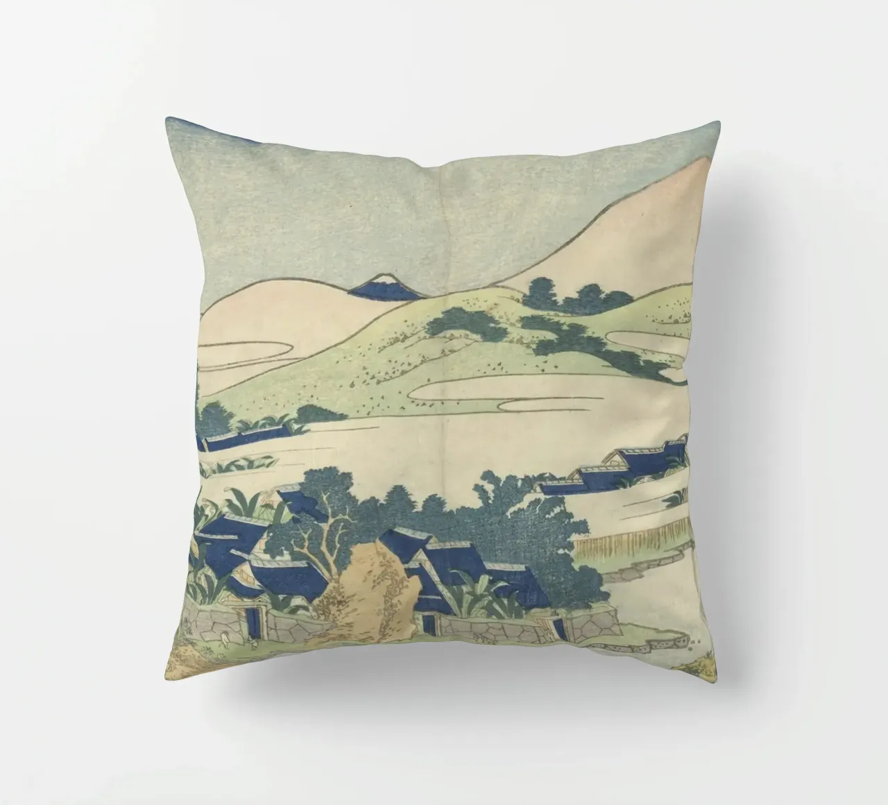 Isole Ryukyu di Hokusai: Villaggio costiero e montagne - Sereno cuscino da NorwesClub