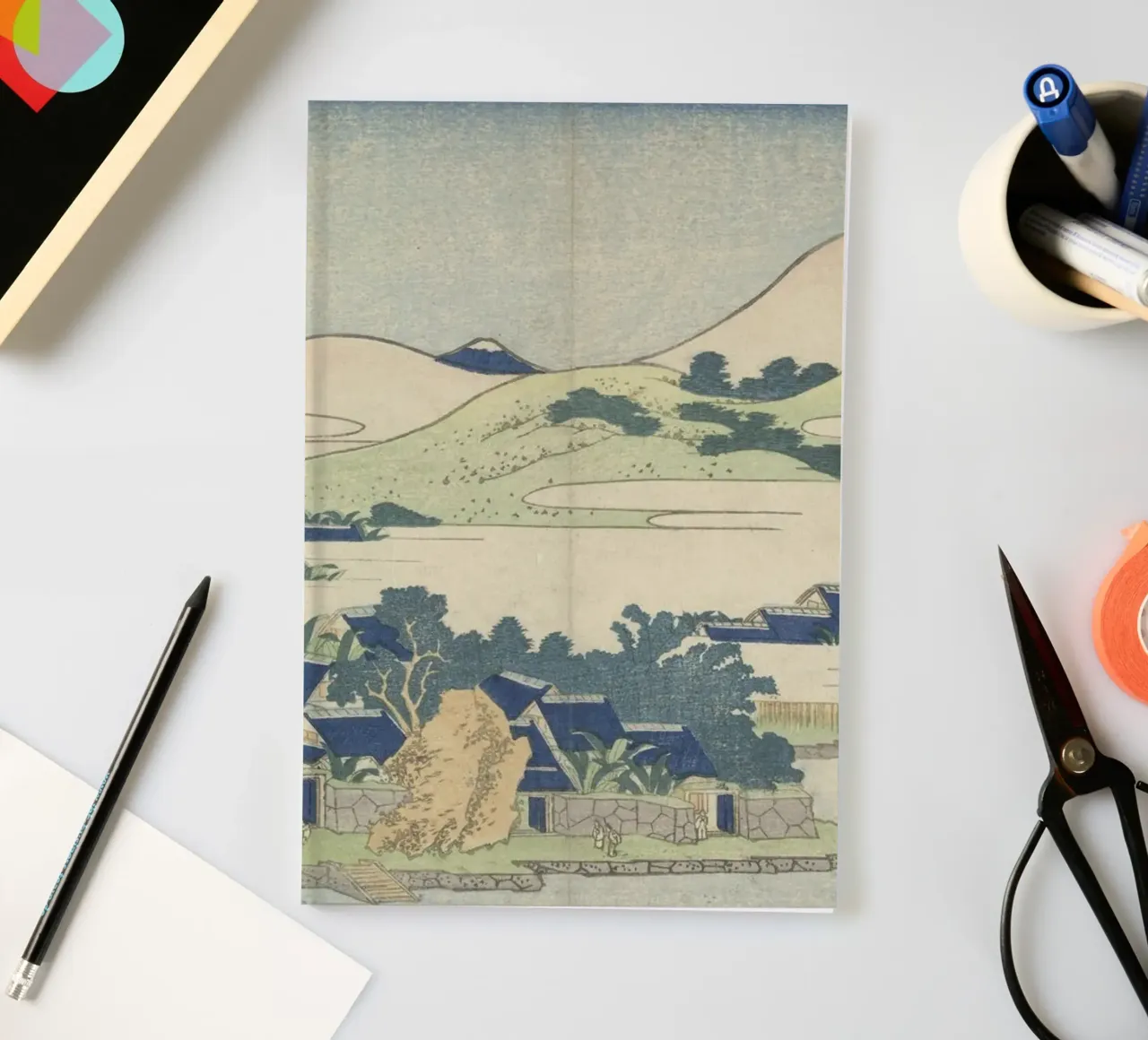 Hokusai Ryukyu Islands: Coastal Village & Mountains - Serene notebook by NorwesClub