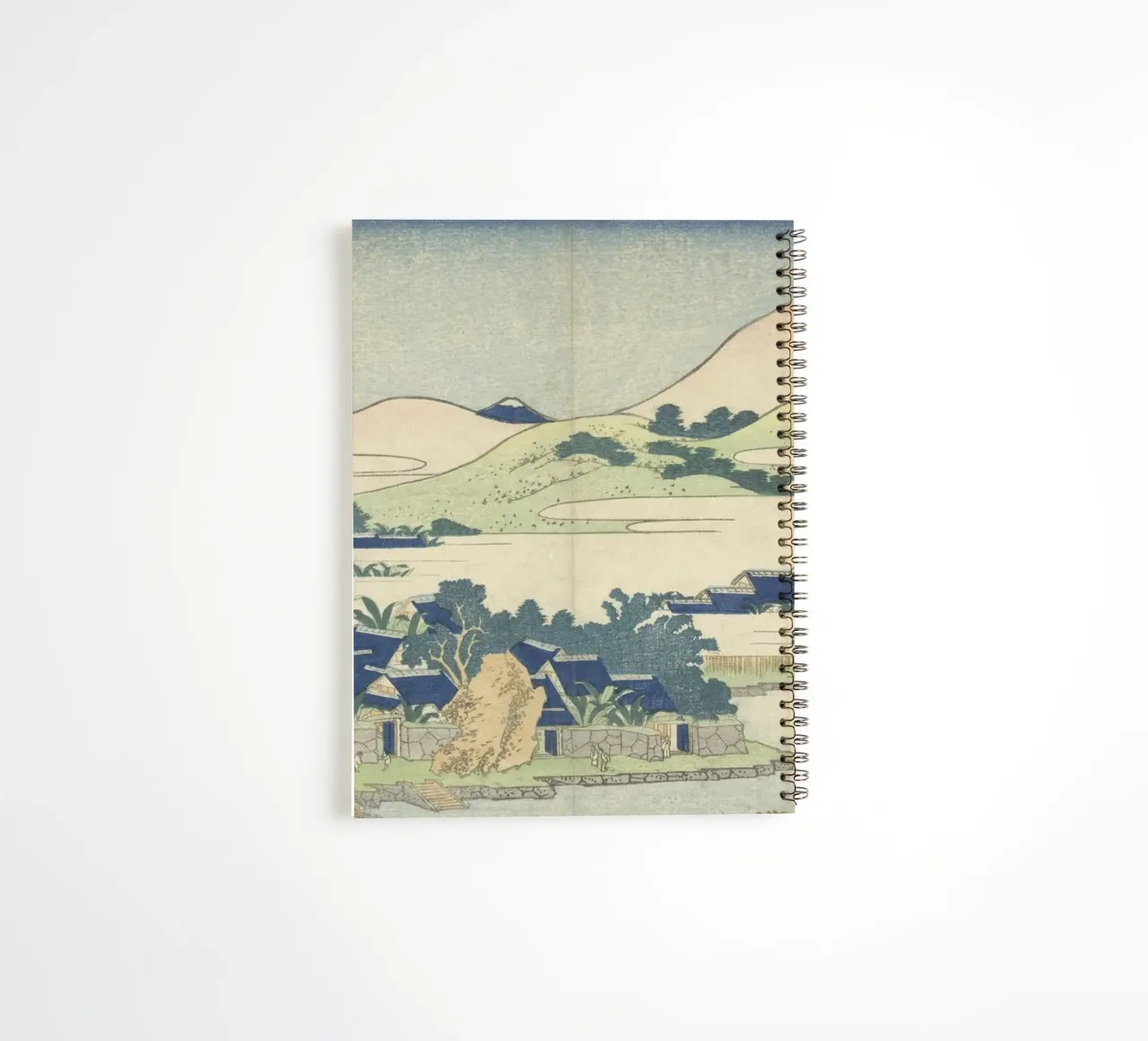Hokusai Ryukyu Islands: Coastal Village & Mountains - Serene spiral notebook by NorwesClub