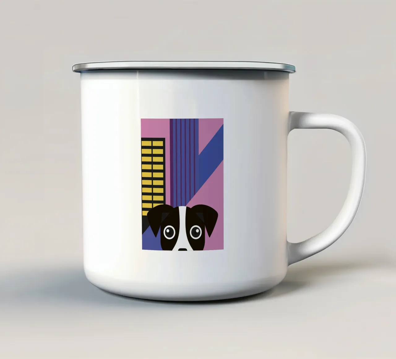 Cane moderno tazza in smalto da LOOK DIFFERENT