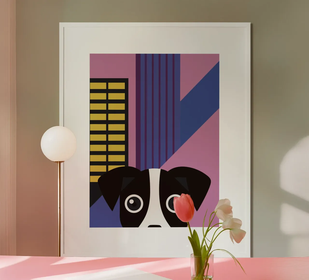 Cane moderno poster con telaio in legno da LOOK DIFFERENT