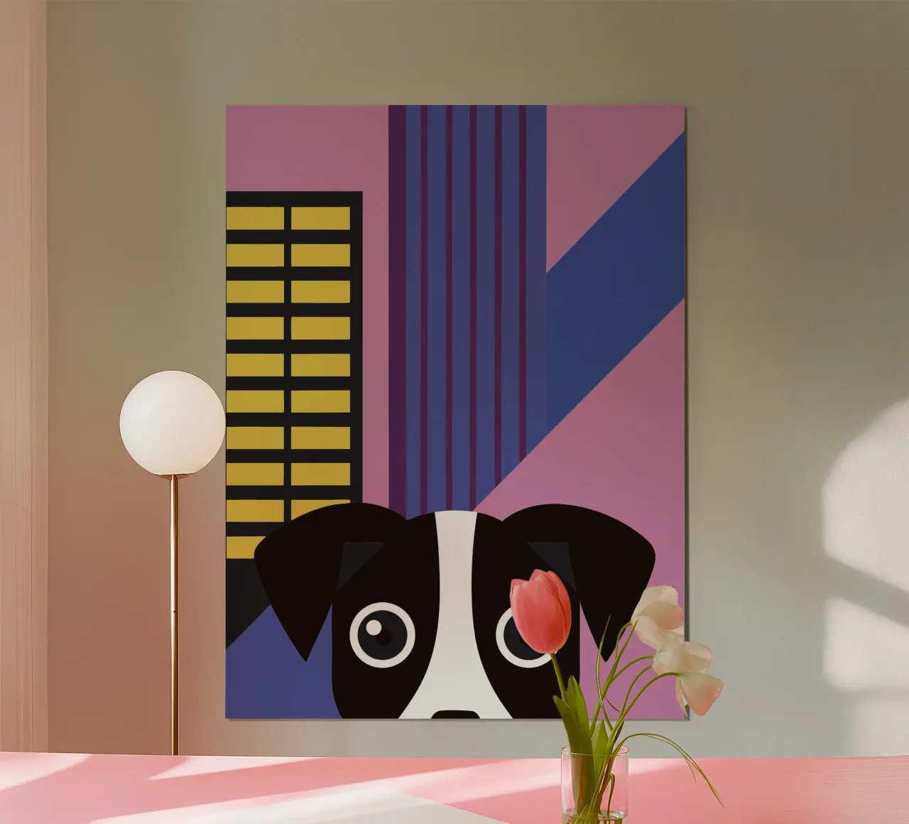 Cane moderno poster con telaio in legno da LOOK DIFFERENT