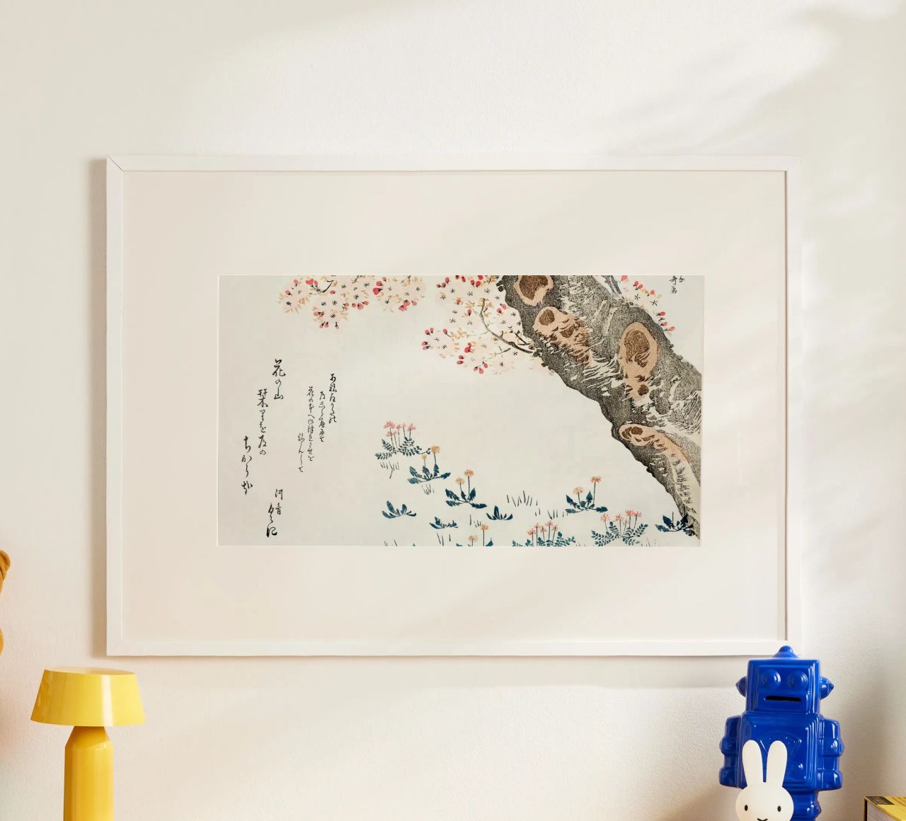 Hokusai: Kirschblütenbaum & Wildblumen - Serene Ukiyo-e Poster von NorwesClub