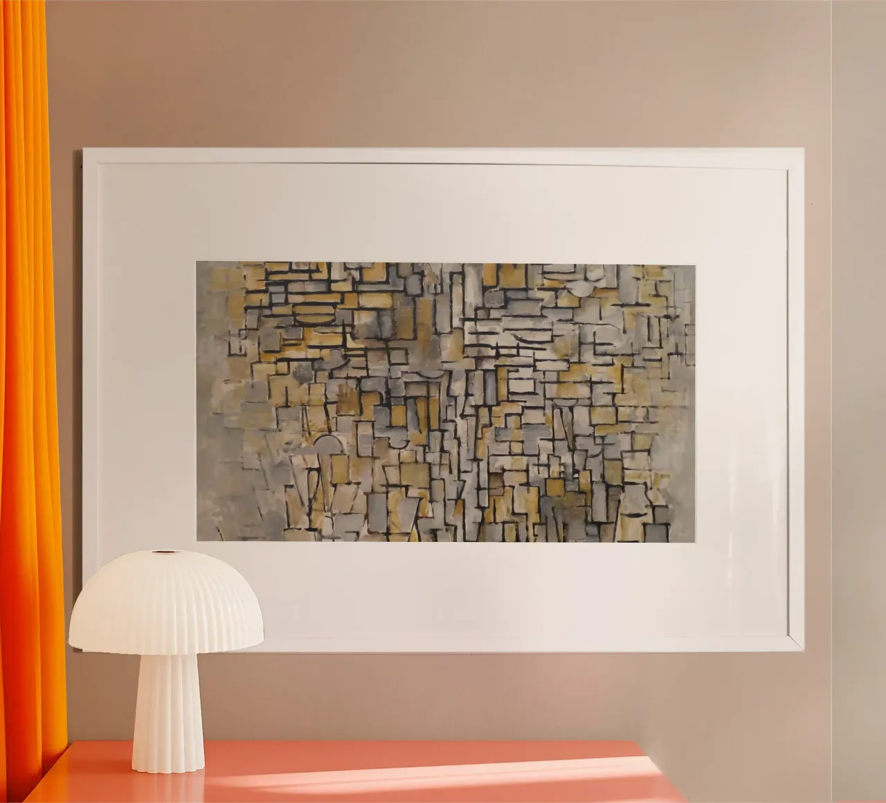 Mondrian Abstract: Cubist Grid, Modern Art, Bauhaus Influenc Poster von NorwesClub