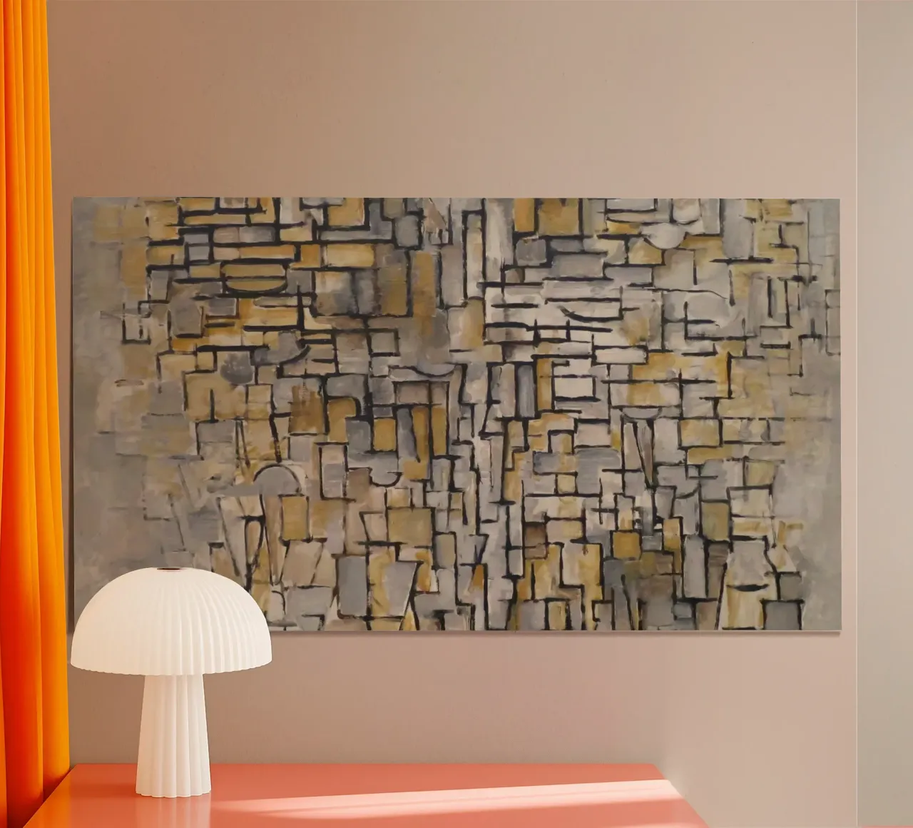 Mondrian Abstract: Cubist Grid, Modern Art, Bauhaus Influenc Poster von NorwesClub