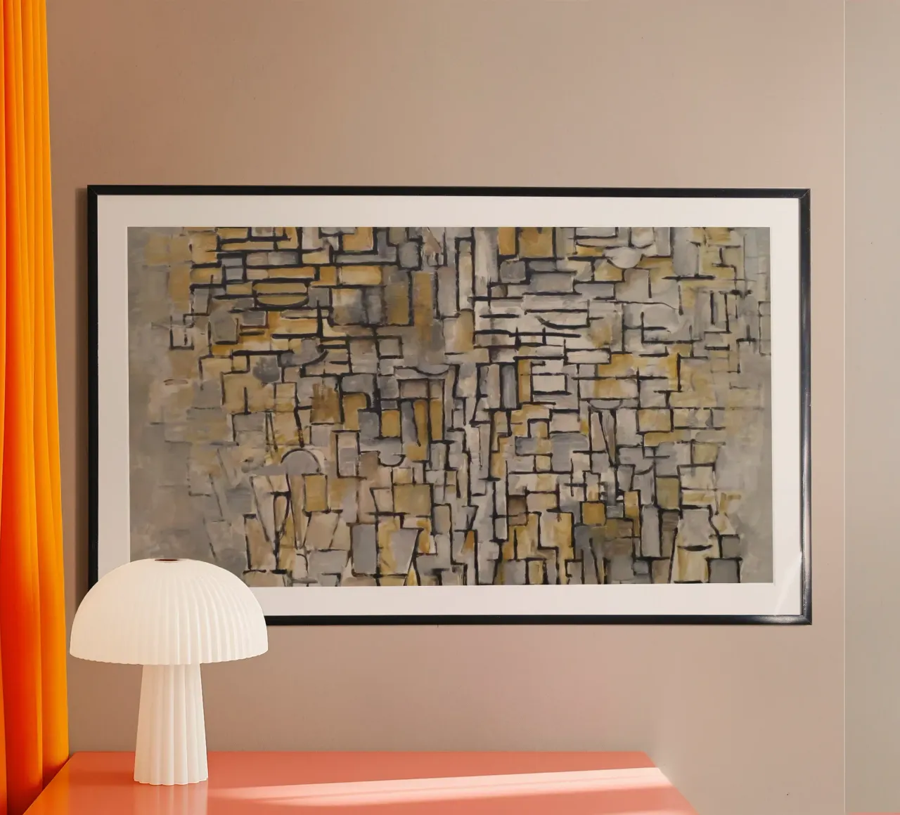Mondrian Abstract: Cubist Grid, Modern Art, Bauhaus Influenc Poster von NorwesClub