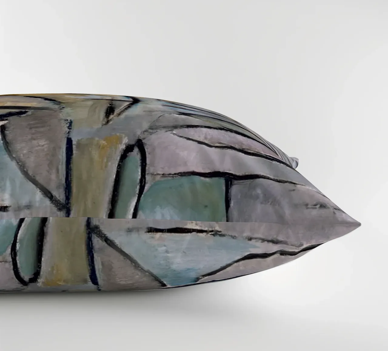 Mondrian Nature: Gray Tree, Cubist Abstraction, Organic Mode decorative cushion by NorwesClub