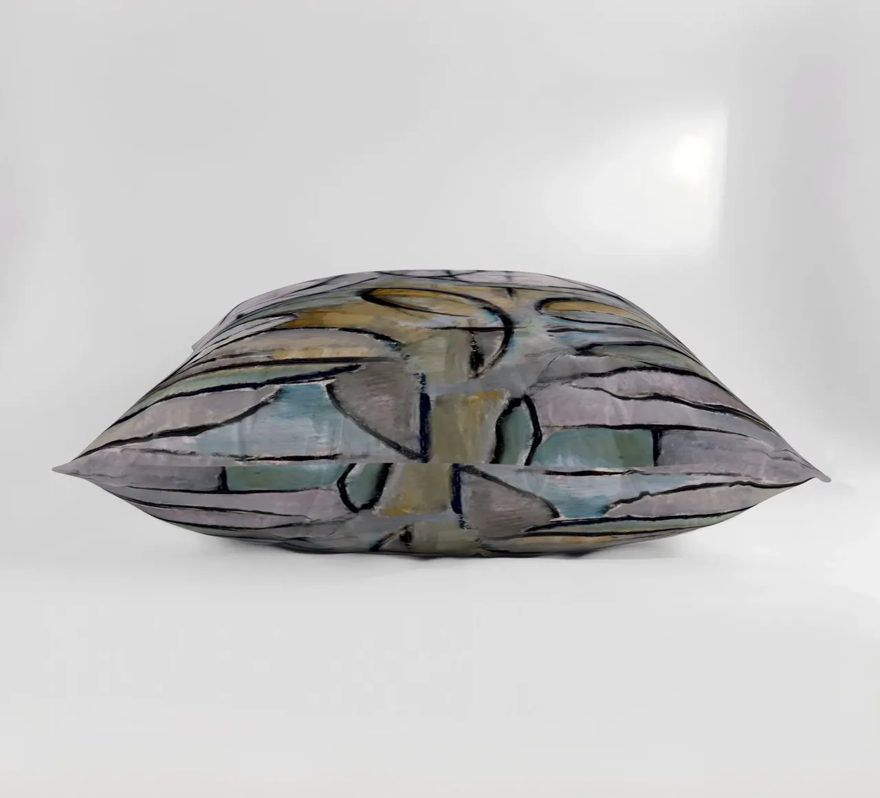 Mondrian Nature: Gray Tree, Cubist Abstraction, Organic Mode decorative cushion by NorwesClub