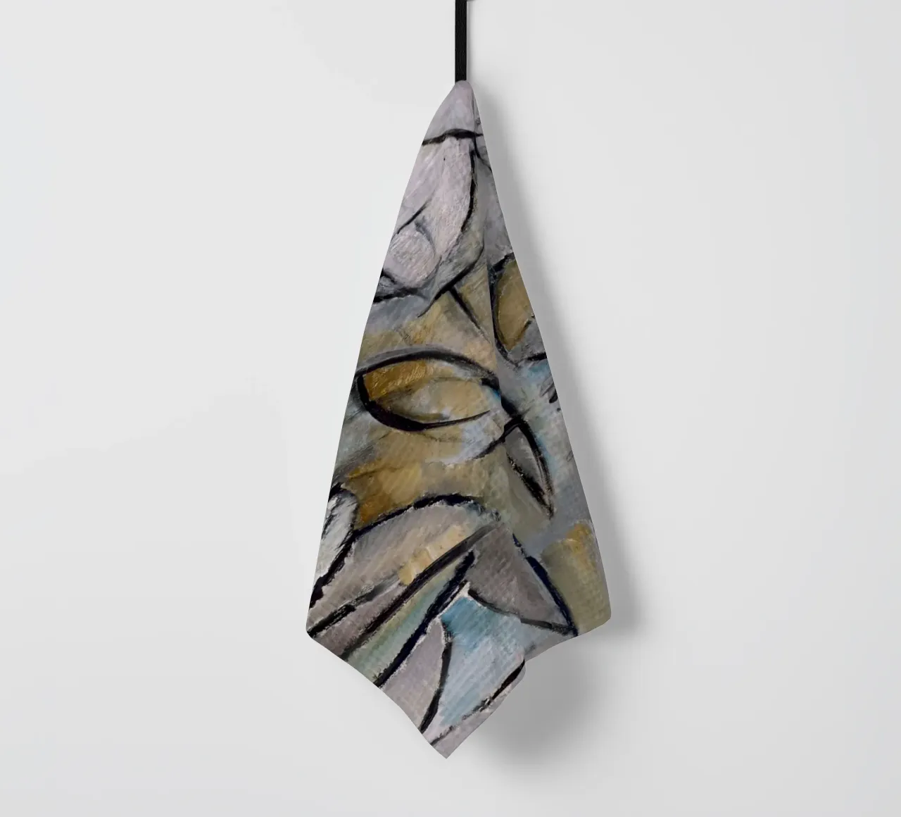 Mondrian Nature : Arbre gris, Abstraction cubiste, Mode organique torchon de NorwesClub