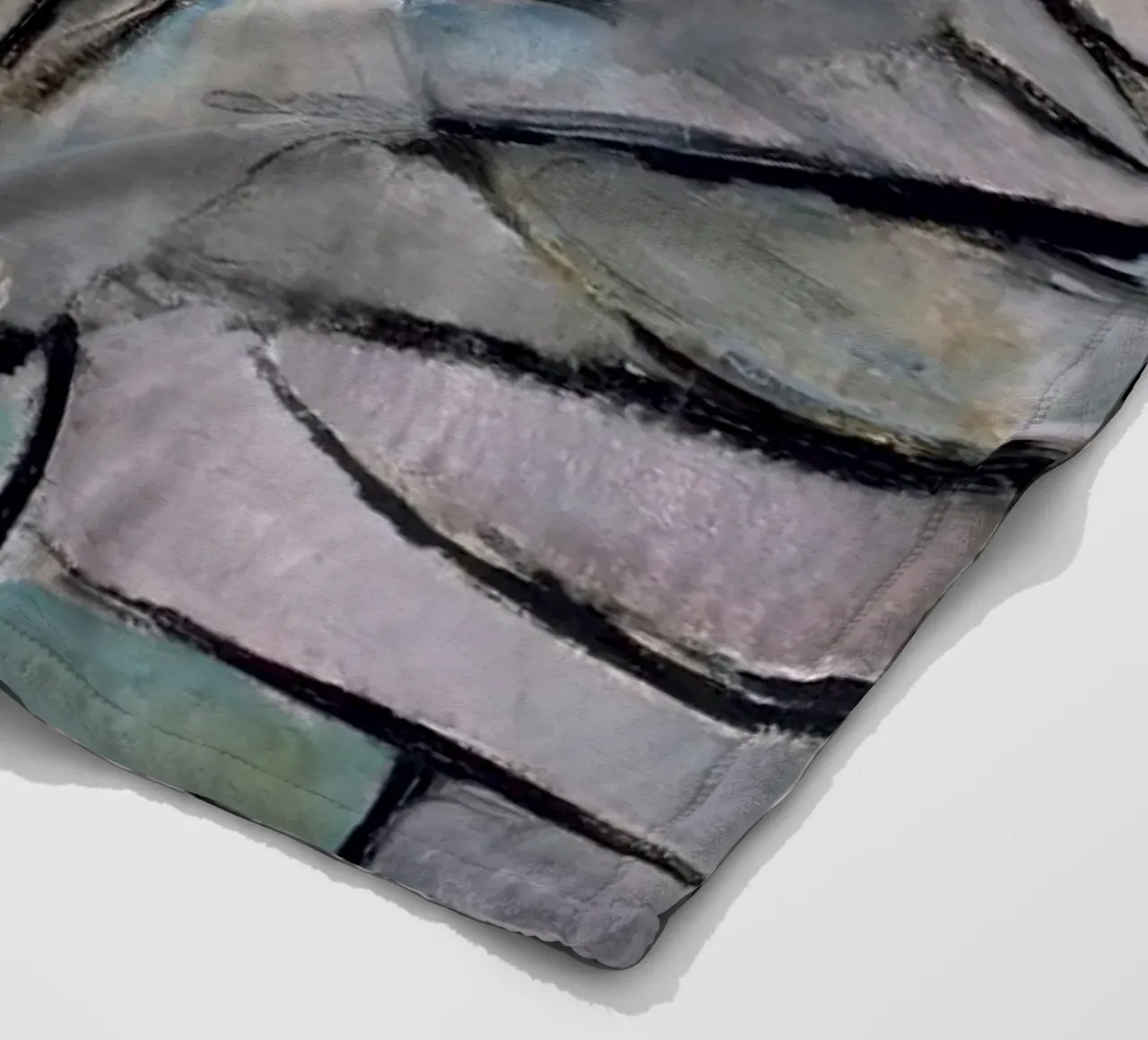 Mondrian Nature: Gray Tree, Cubist Abstraction, Organic Mode fleece blanket by NorwesClub