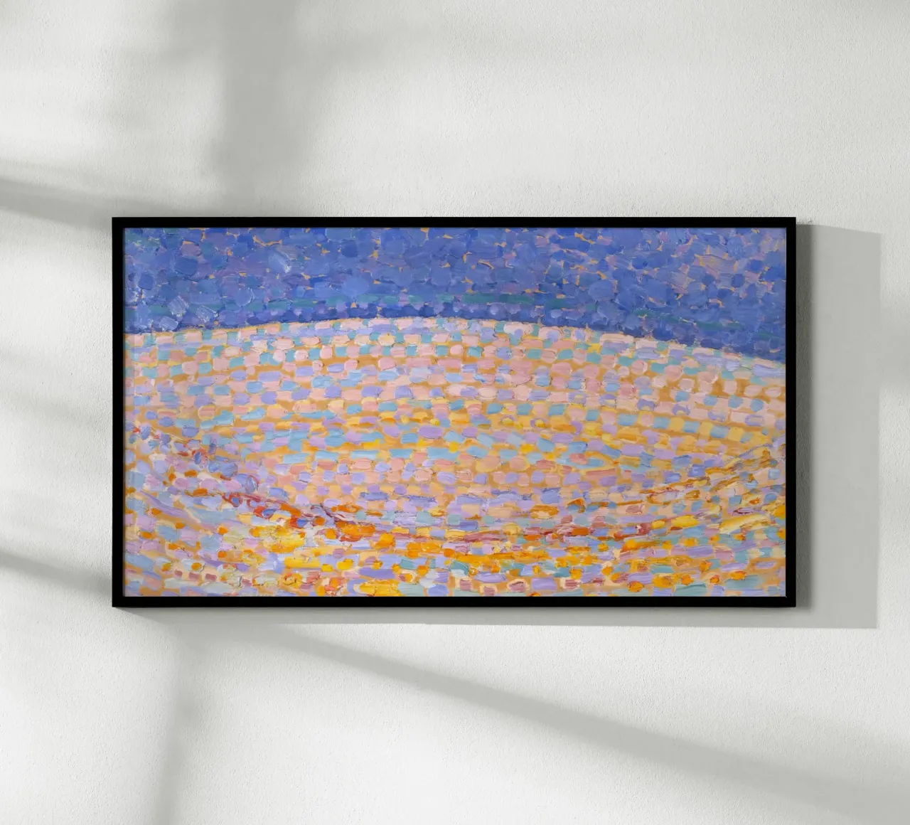 Mondriaan Pointillist: Duin III, neo-impressionistisch landschap poster van NorwesClub