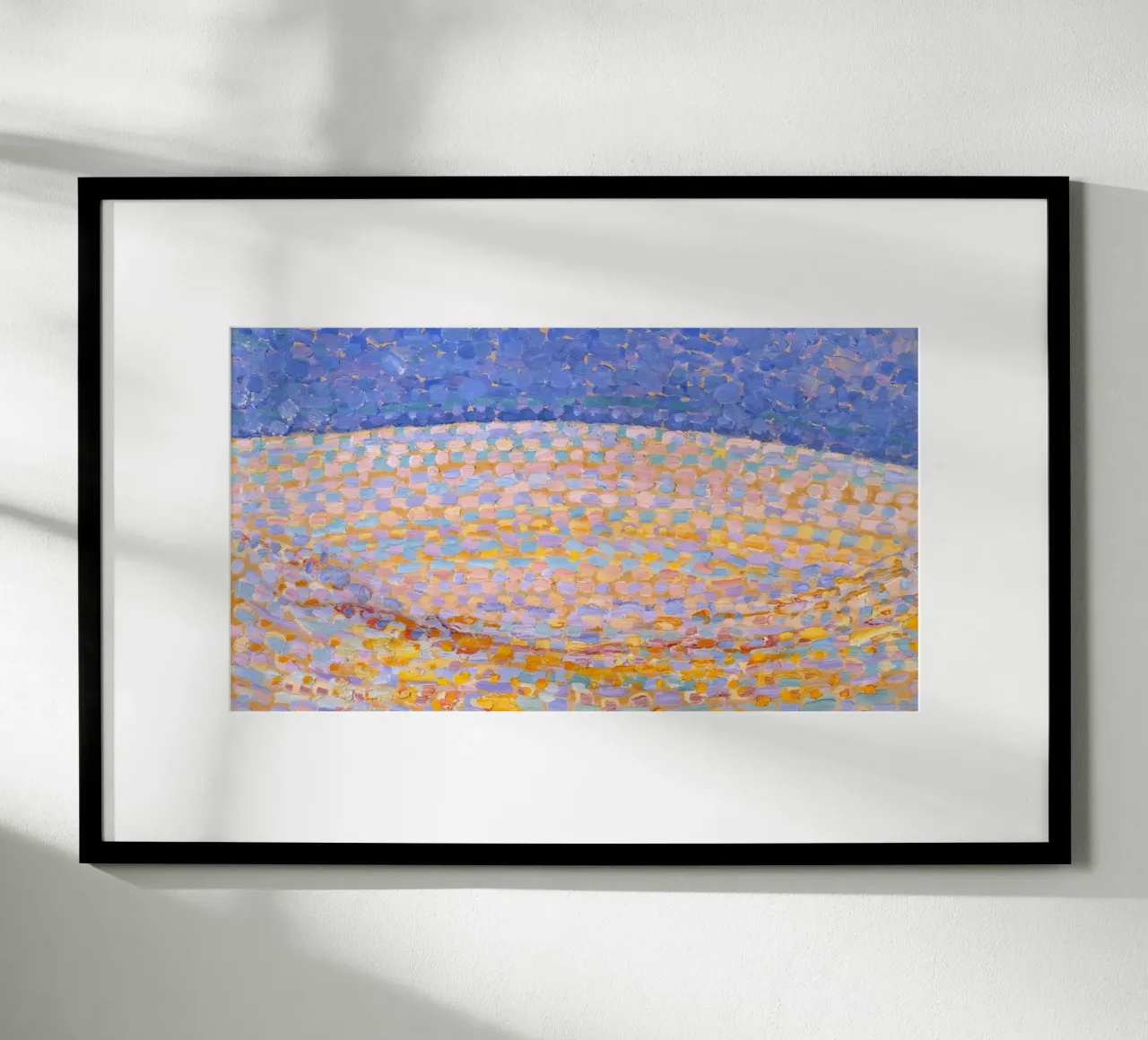 Mondriaan Pointillist: Duin III, neo-impressionistisch landschap poster van NorwesClub