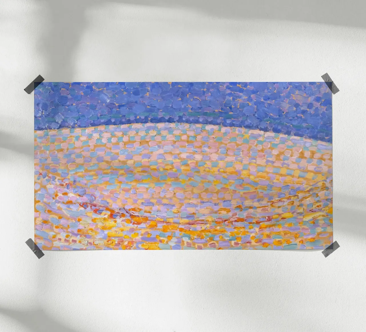 Mondriaan Pointillist: Duin III, neo-impressionistisch landschap poster van NorwesClub
