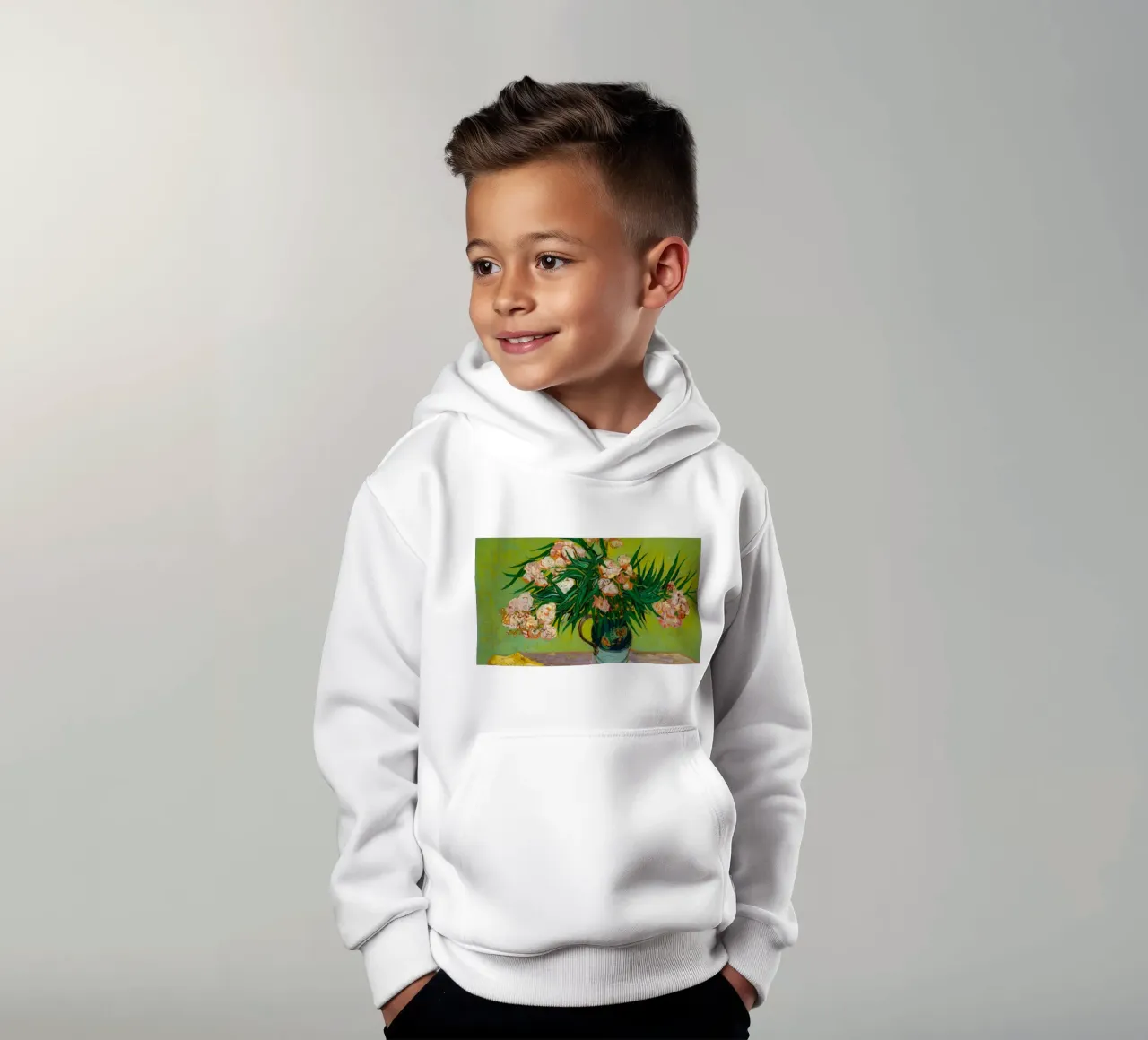 Van Gogh fiorisce: Oleandri, Espressionismo floreale, Summer Vib felpa bambino con cappuccio da NorwesClub
