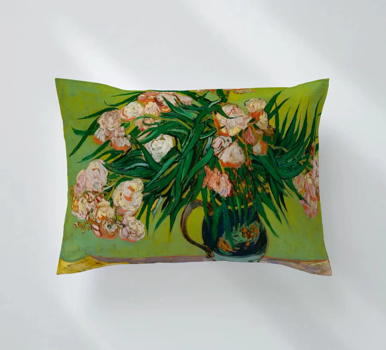 Van Gogh fiorisce: Oleandri, Espressionismo floreale, Summer Vib cuscino da NorwesClub