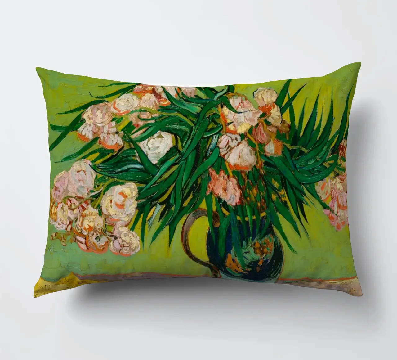Van Gogh fiorisce: Oleandri, Espressionismo floreale, Summer Vib cuscino da NorwesClub