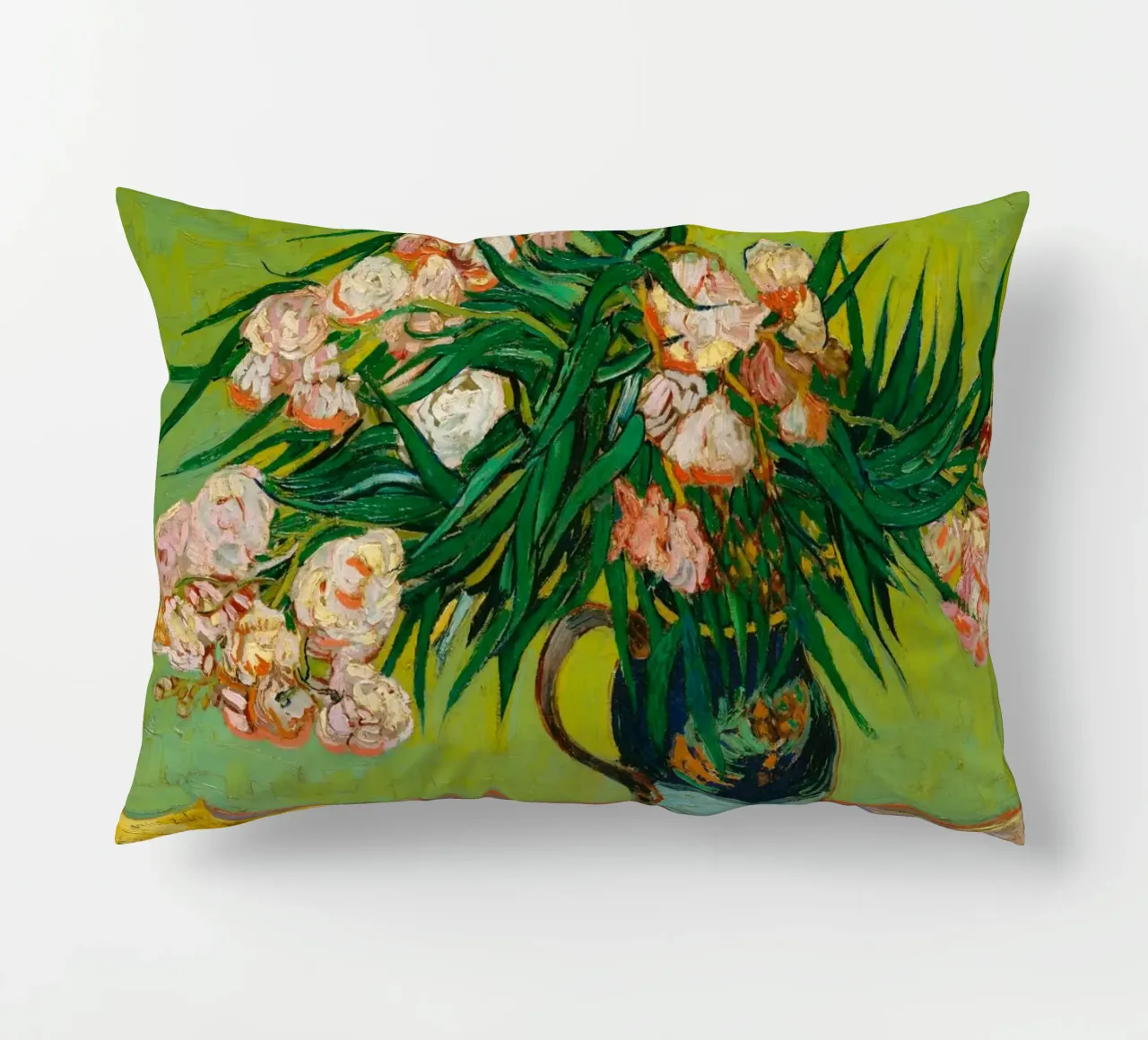 Van Gogh fiorisce: Oleandri, Espressionismo floreale, Summer Vib cuscino da NorwesClub