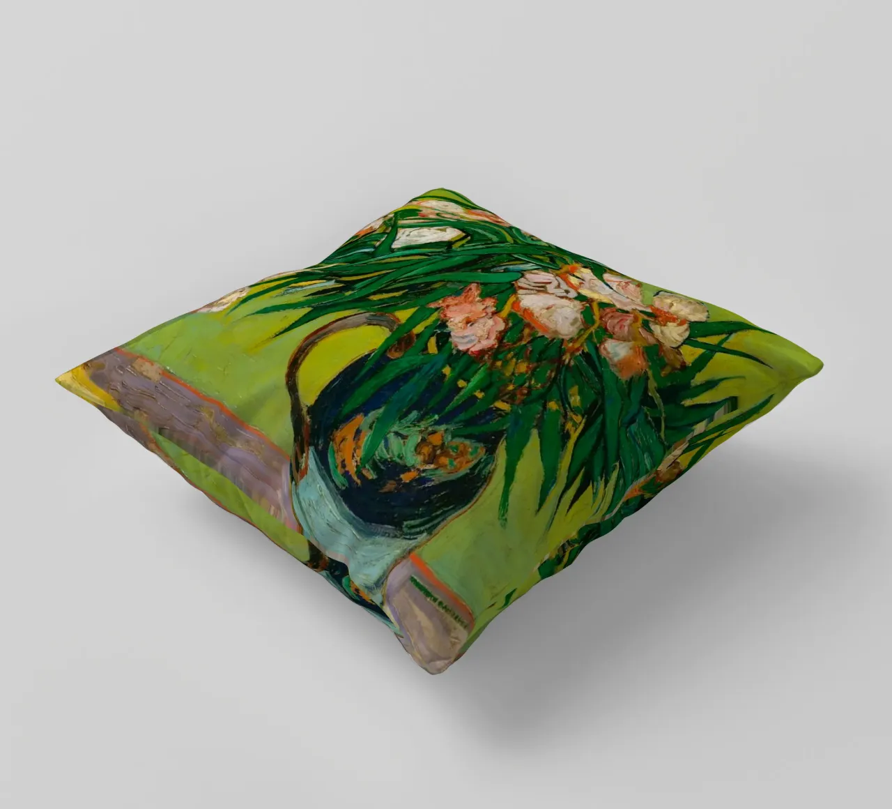 Van Gogh fiorisce: Oleandri, Espressionismo floreale, Summer Vib cuscino da NorwesClub