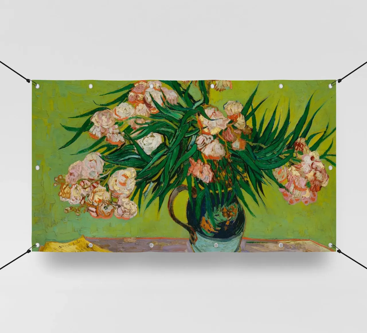 Van Gogh fiorisce: Oleandri, Espressionismo floreale, Summer Vib telo in pvc da NorwesClub