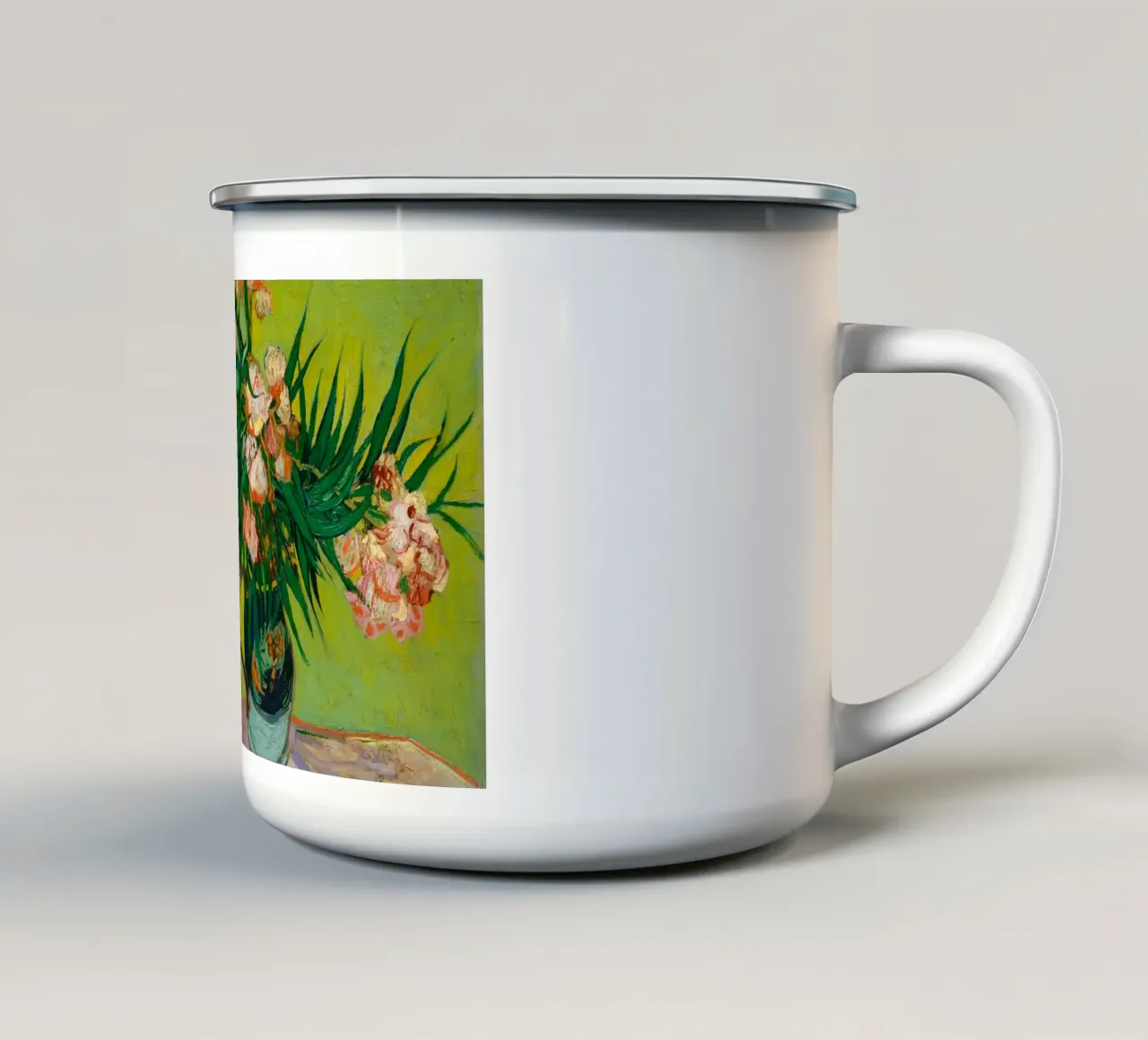 Van Gogh fiorisce: Oleandri, Espressionismo floreale, Summer Vib tazza in smalto da NorwesClub