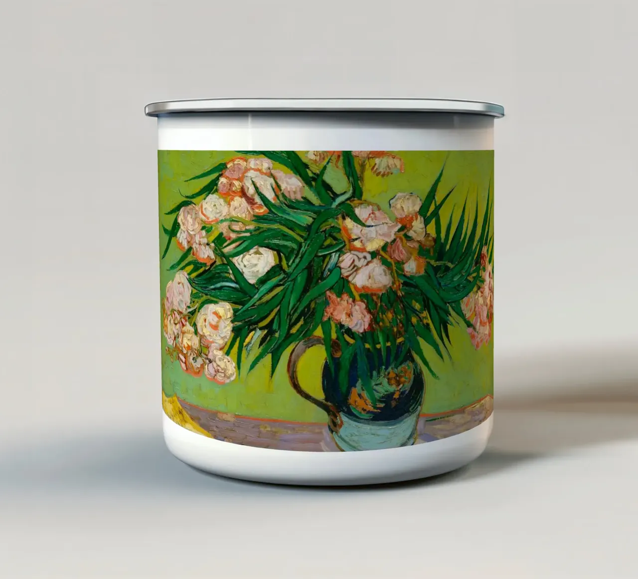 Van Gogh fiorisce: Oleandri, Espressionismo floreale, Summer Vib tazza in smalto da NorwesClub