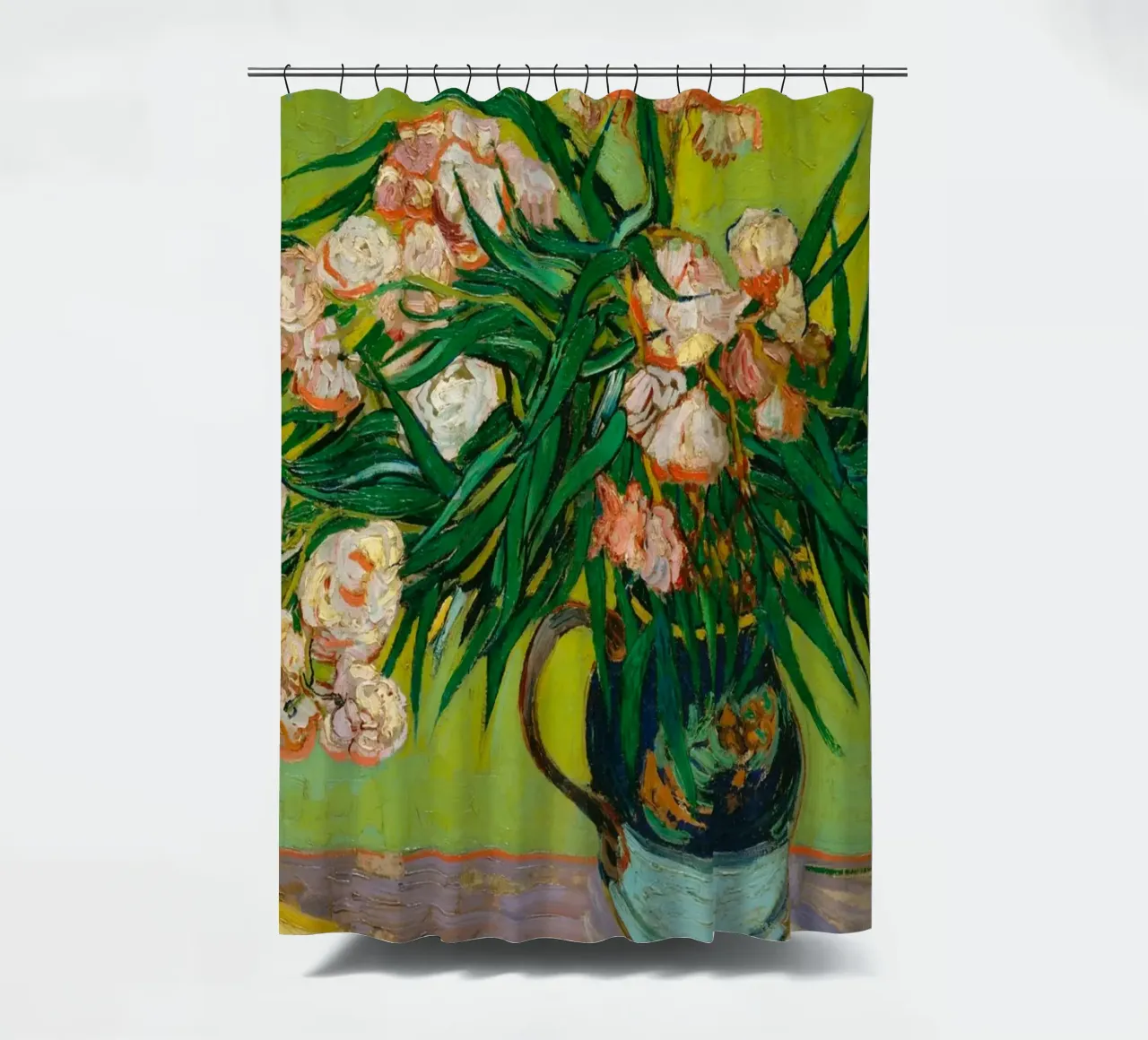 Van Gogh fiorisce: Oleandri, Espressionismo floreale, Summer Vib tenda da doccia da NorwesClub