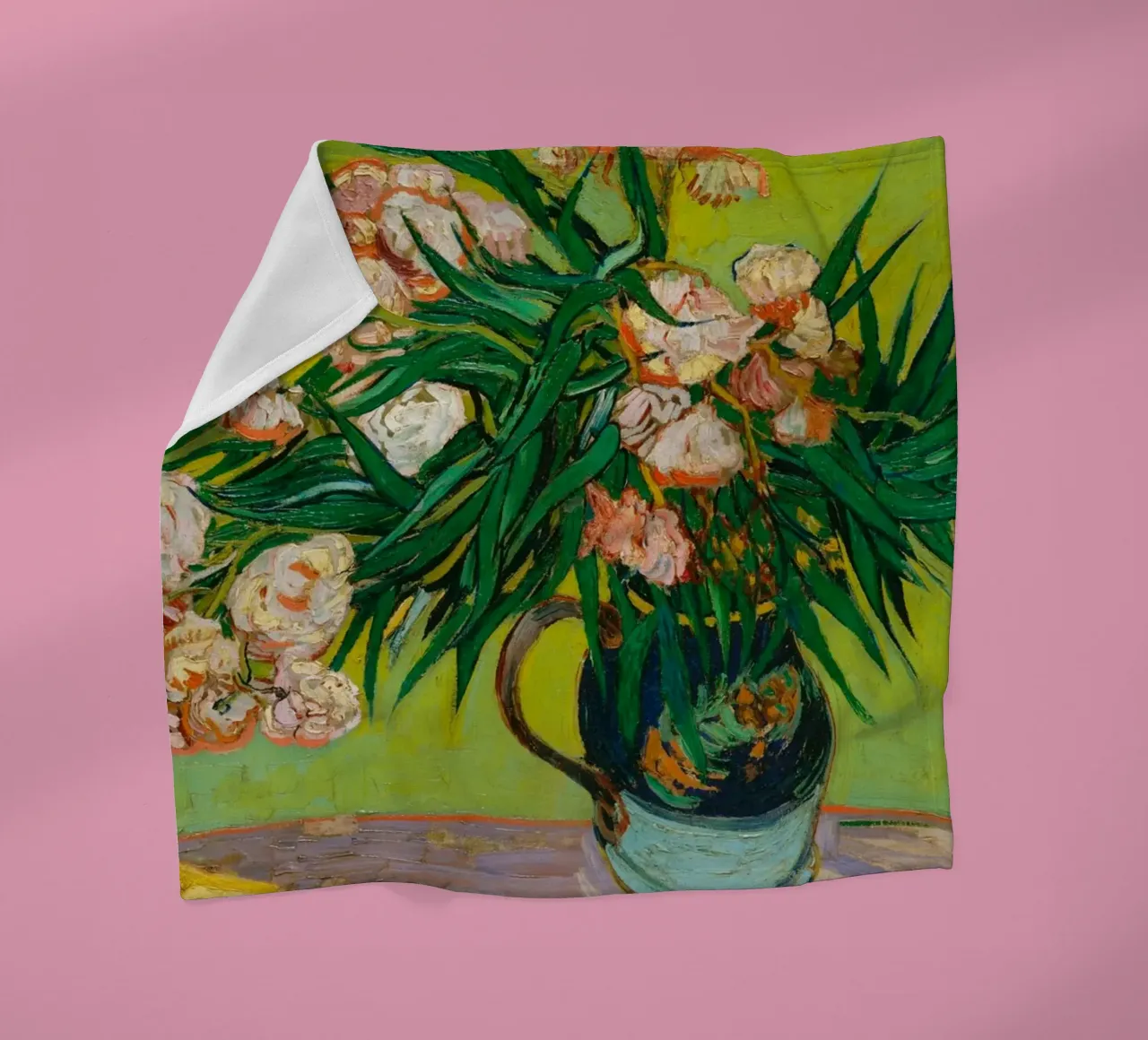 Van Gogh fiorisce: Oleandri, Espressionismo floreale, Summer Vib coperta in pile da NorwesClub