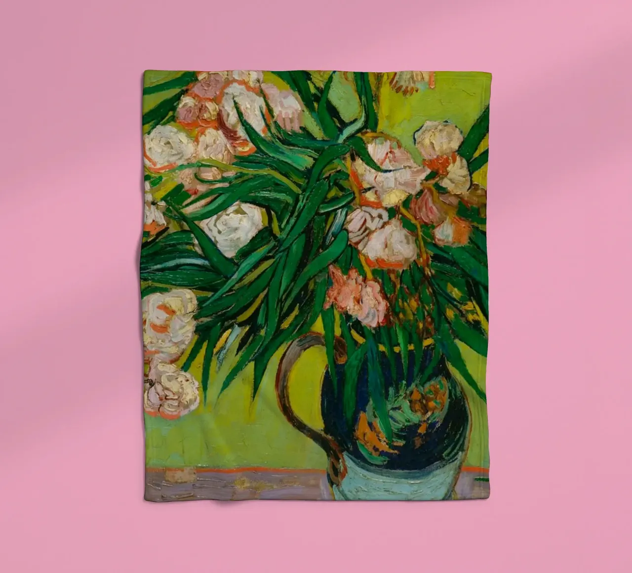 Van Gogh fiorisce: Oleandri, Espressionismo floreale, Summer Vib coperta in pile da NorwesClub