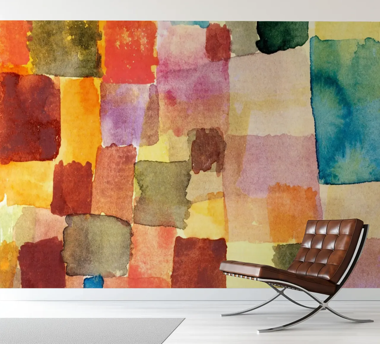 Paul Klee Watercolor Squares: Abstract Expressionist Color F photo wallpaper by NorwesClub