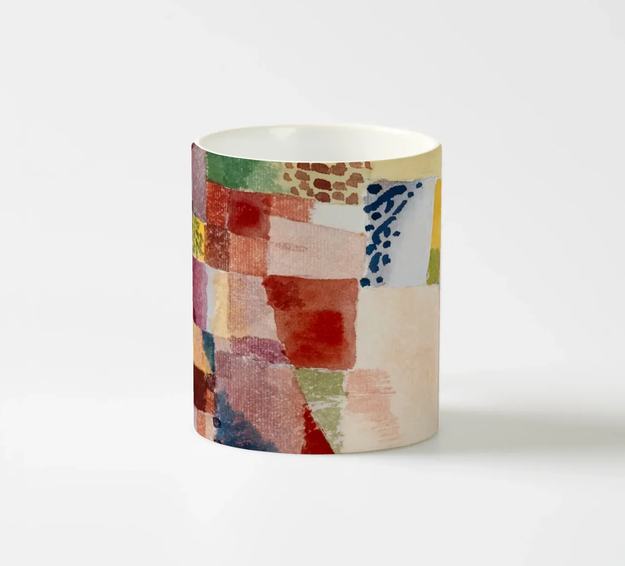 Paul Klee Hammamet Motif: Patchw acquerello astratto Bauhaus tazza in ceramica da NorwesClub